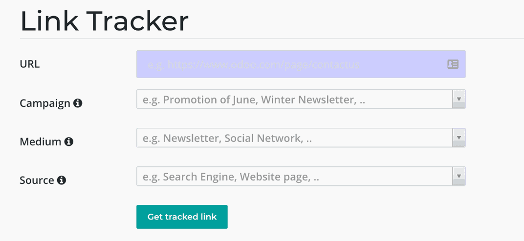 odoo email Link Tracker