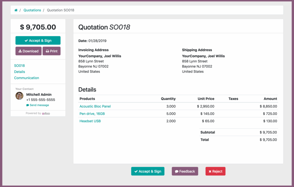 Odoo ecommerce automation software